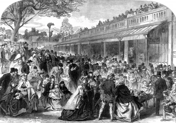 Framed Print : London Zoo, Whit Monday, 1866