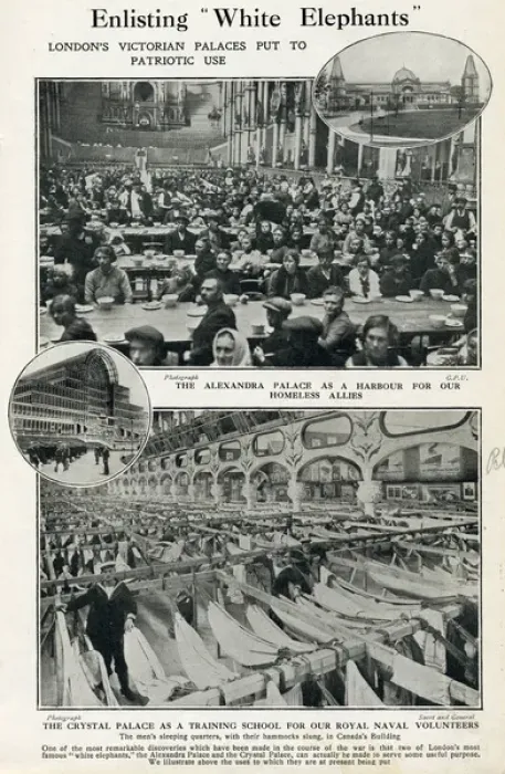 Framed Print : Londons Victorian palaces put to patriotic use, WW1 Framed Print : Londons Victorian palaces put to patriotic use, WW1