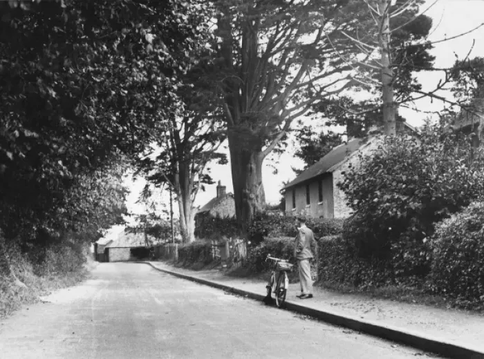 Framed Print : Lone Cyclist / Sussex / 1940 Framed Print : Lone Cyclist / Sussex / 1940