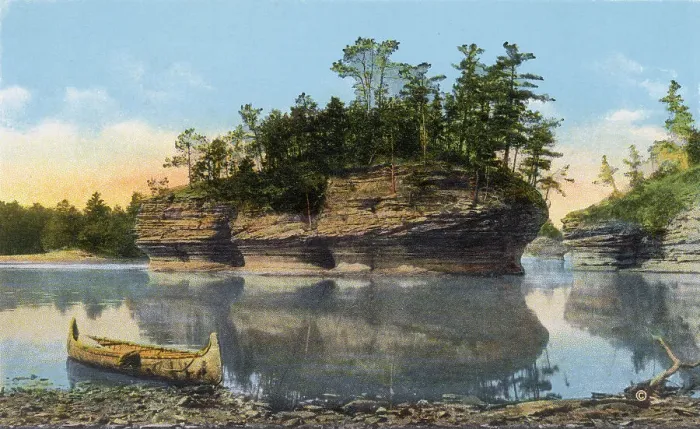 Framed Print : Lone Rock, Wisconsin River, Wisconsin, USA Date: 1932 Framed Print : Lone Rock, Wisconsin River, Wisconsin, USA Date: 1932