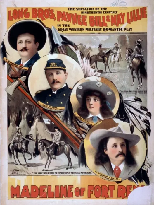 Framed Print : Long Bros, Pawnee Bill & May Lillie in the great western mi Framed Print : Long Bros, Pawnee Bill & May Lillie in the great western mi