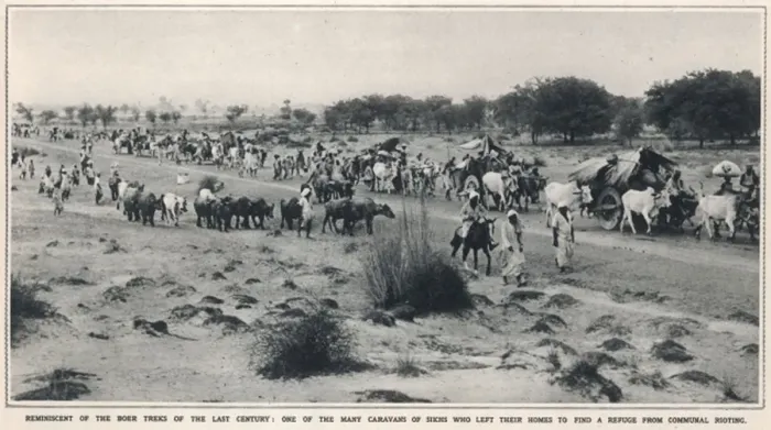 Framed Print : Long caravan of refugee Sikhs heading to Pakistan Framed Print : Long caravan of refugee Sikhs heading to Pakistan