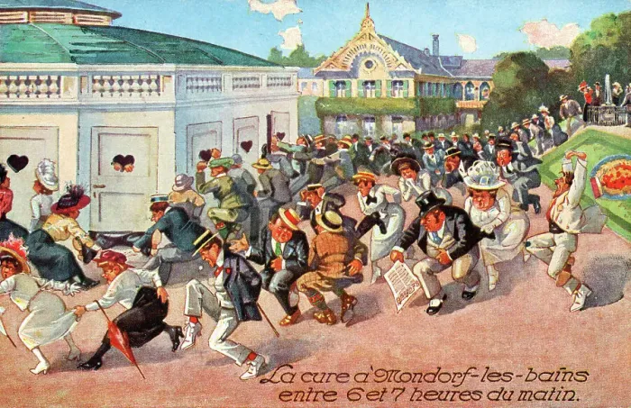 Framed Print : Long queues for the toilets at Mondorf-les-Bains Spa Framed Print : Long queues for the toilets at Mondorf-les-Bains Spa