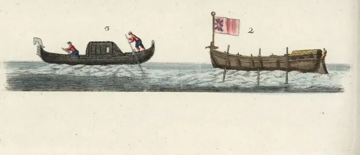 Framed Print : Longboat and gondola Framed Print : Longboat and gondola
