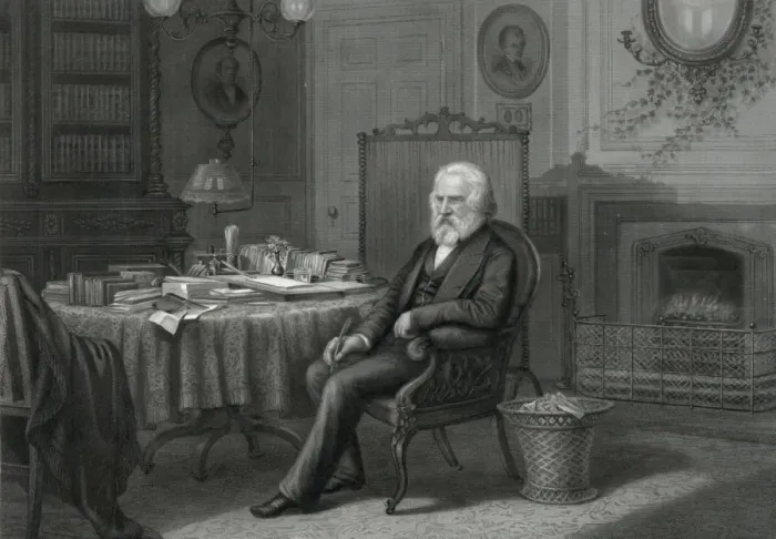 Framed Print : Longfellow in his study Framed Print : Longfellow in his study