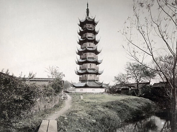 Longhua Pagoda, near Shanghai, China, c. 1890