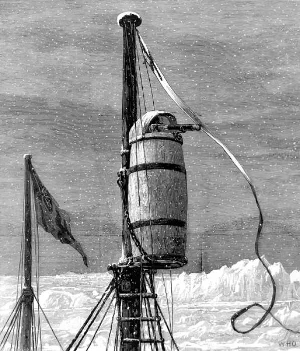 Framed Print : The Look-out at the Mast-Head of HMS Alert, 1875 Framed Print : The Look-out at the Mast-Head of HMS Alert, 1875