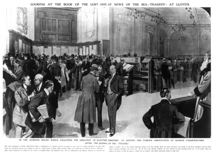 Framed Print : Looking at the book of the lost and at news of the Titanic Framed Print : Looking at the book of the lost and at news of the Titanic