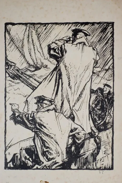Framed Print : Lookout -- design for Zambrene Trench Coats, WW1 Framed Print : Lookout -- design for Zambrene Trench Coats, WW1
