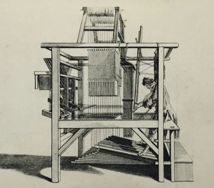 Framed Print : Loom with several pieces of clothing to be designed Framed Print : Loom with several pieces of clothing to be designed
