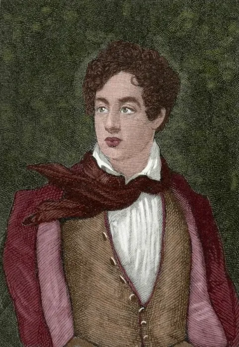 Framed Print : Lord Byron (1788-1824). Engraving. Colored Framed Print : Lord Byron (1788-1824). Engraving. Colored