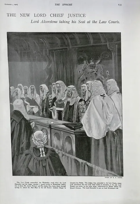 Framed Print : Lord Chancellor Alverstone getting sworn in Framed Print : Lord Chancellor Alverstone getting sworn in