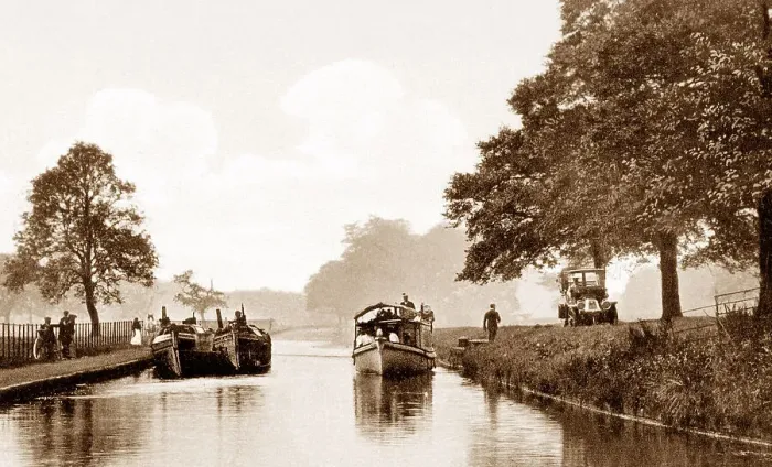 Framed Print : Lord Ellesemere's barge, Bridgewater canal Worsley Framed Print : Lord Ellesemere's barge, Bridgewater canal Worsley