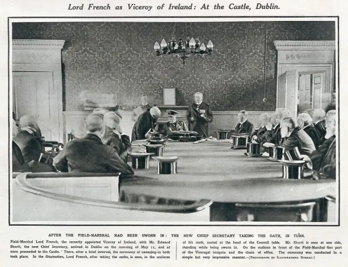 Framed Print : Lord French as Viceroy of Ireland - at The Castle, Dublin. Date: 1918 Framed Print : Lord French as Viceroy of Ireland - at The Castle, Dublin. Date: 1918