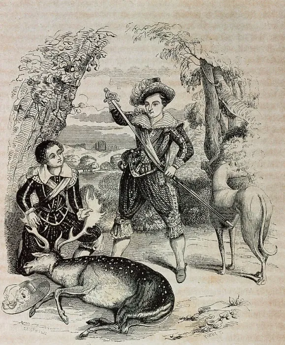 Framed Print : Lord Harrington with Prince Henry, the future King Henry III Framed Print : Lord Harrington with Prince Henry, the future King Henry III