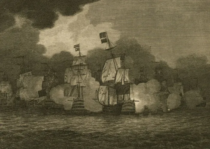 Framed Print : Lord Howes Engagement with the French Fleet Framed Print : Lord Howes Engagement with the French Fleet