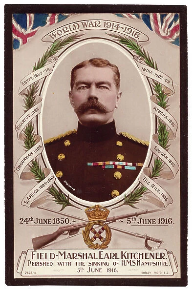 Lord Kitchener black bordered Mourning Card