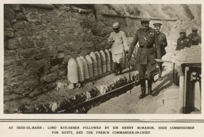 Framed Print : Lord Kitchener inspecting Allied positions at Sedd el-Bahr Framed Print : Lord Kitchener inspecting Allied positions at Sedd el-Bahr
