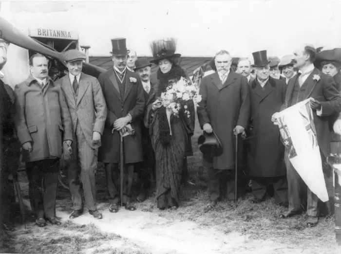 Framed Print : Lord and Lady Desborough at the London aerodrome Framed Print : Lord and Lady Desborough at the London aerodrome