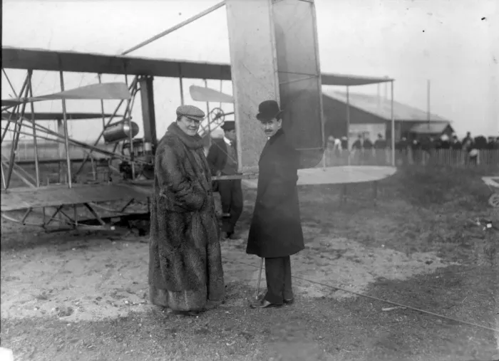 Framed Print : Lord Northcliffe and Orville Wright with the Wright A at Pau Framed Print : Lord Northcliffe and Orville Wright with the Wright A at Pau
