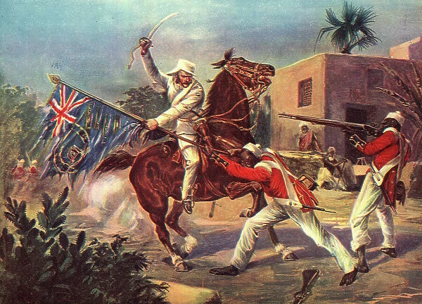 Lord Roberts capturing the Sepoy Standard at Cawnpore