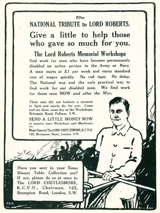 Framed Print : Lord Roberts Memorial Workshops Advertisement Framed Print : Lord Roberts Memorial Workshops Advertisement