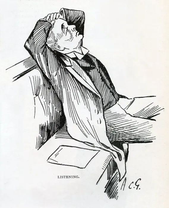 Framed Print : Lord Rosebery, later Prime Minister, Listening Framed Print : Lord Rosebery, later Prime Minister, Listening