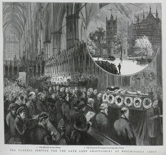 Framed Print : Lord Shaftesbury's Funeral, Westminster Framed Print : Lord Shaftesbury's Funeral, Westminster