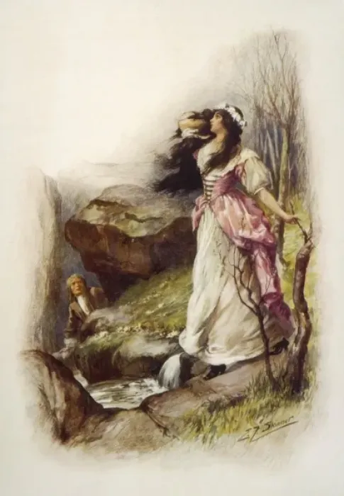 Framed Print : Lorna Doone & John Ridd Framed Print : Lorna Doone & John Ridd