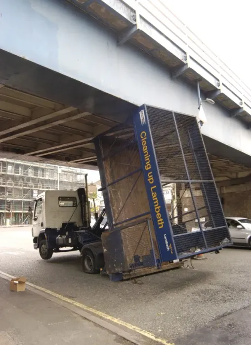 Framed Print : Lorry under bridge, Loughborough Lane, SW9 Framed Print : Lorry under bridge, Loughborough Lane, SW9