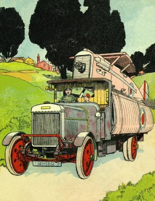 Framed Print : Lorry carrying a monoplane Framed Print : Lorry carrying a monoplane