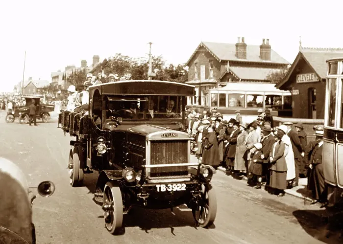 Framed Print : Lorry in Cleveleys early 1900s Framed Print : Lorry in Cleveleys early 1900s