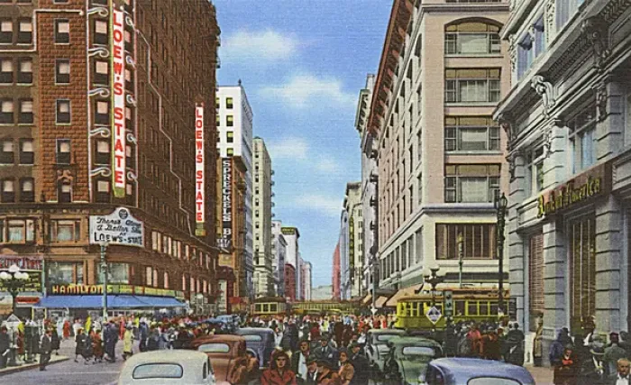 Framed Print : Los Angeles, California - Crowds - 7th Street at Broadway Framed Print : Los Angeles, California - Crowds - 7th Street at Broadway