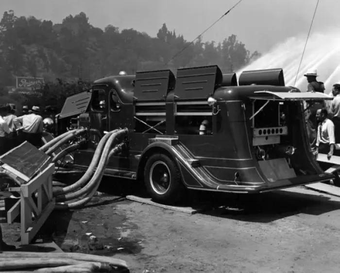 Framed Print : Los Angeles Fire Department duplex pump, USA Framed Print : Los Angeles Fire Department duplex pump, USA