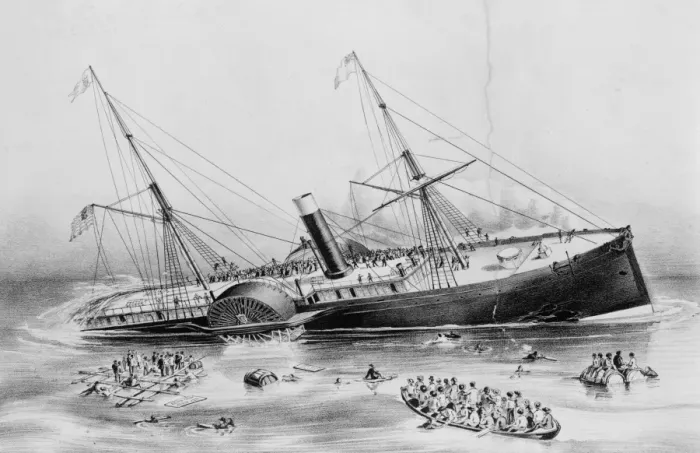 Framed Print : Loss of the U. S. M. steam ship Arctic: off Cape Race Wednesda Framed Print : Loss of the U. S. M. steam ship Arctic: off Cape Race Wednesda