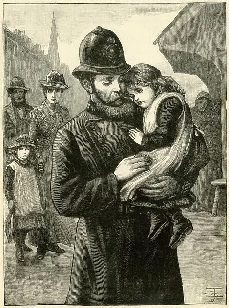 Lost child found by a policeman