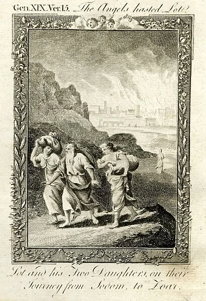 Lot and his two daughters on their journey