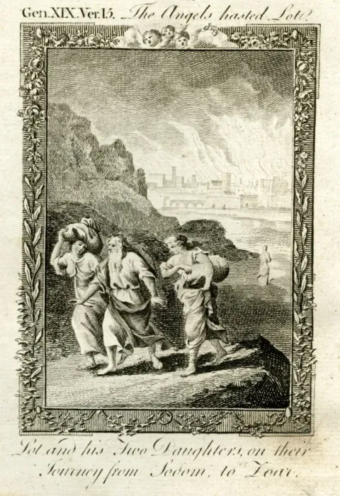 Framed Print : Lot and his two daughters on their journey Framed Print : Lot and his two daughters on their journey