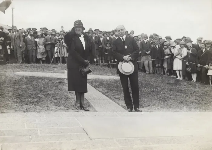 Framed Print : Louis Bleriot and His Wife Alicia (Alice) Standing on th? Framed Print : Louis Bleriot and His Wife Alicia (Alice) Standing on th?