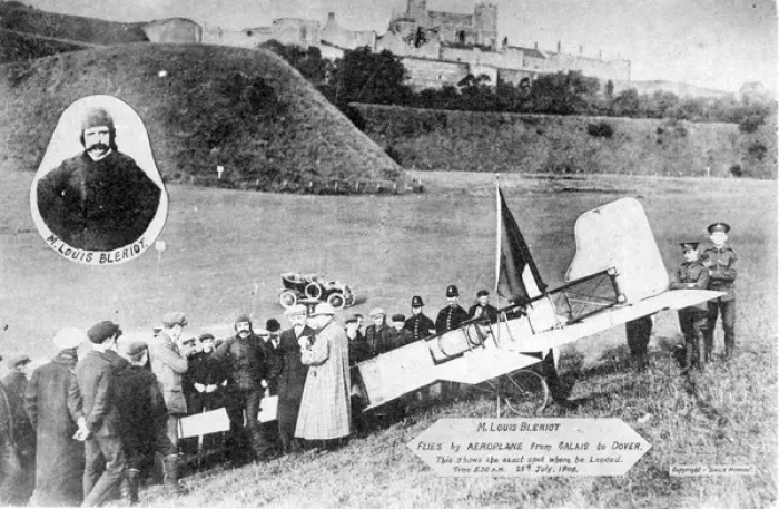 Framed Print : Louis Bleriots arrival at Dover 25 July 1909 Framed Print : Louis Bleriots arrival at Dover 25 July 1909