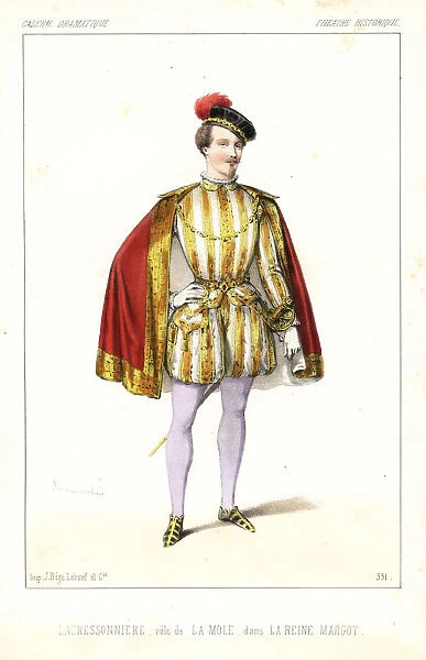 Louis Lacressonniere as La Mole in La Reine Margot, 1847