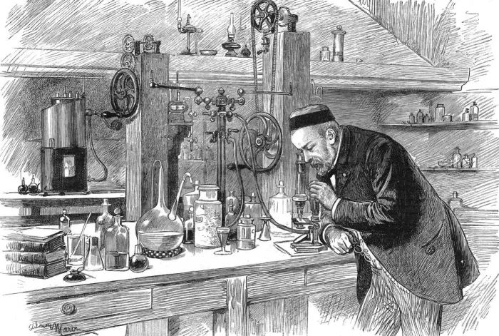 Framed Print : Louis Pasteur in his laboratory Framed Print : Louis Pasteur in his laboratory