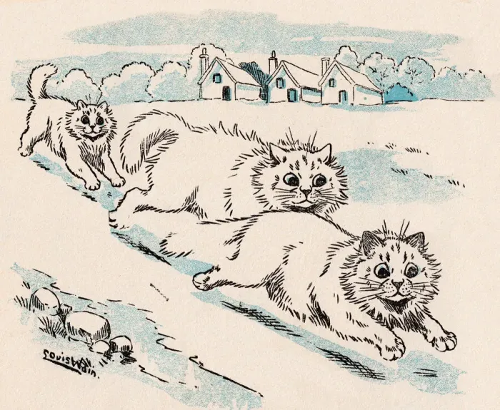 Framed Print : Louis Wain cats Framed Print : Louis Wain cats
