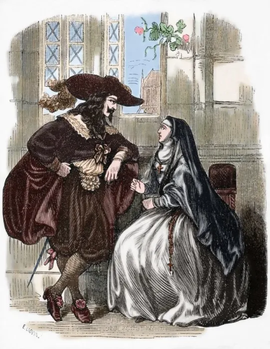 Framed Print : Louis XIII visiting in the convent of the Visitation to Luis Framed Print : Louis XIII visiting in the convent of the Visitation to Luis