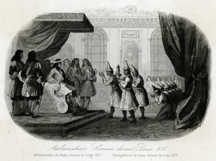 Framed Print : Louis Xiv / Siamese Visit Framed Print : Louis Xiv / Siamese Visit
