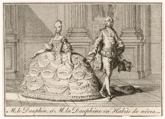 Framed Print : Louis XVI and Marie Antoinette in wedding costumes Framed Print : Louis XVI and Marie Antoinette in wedding costumes