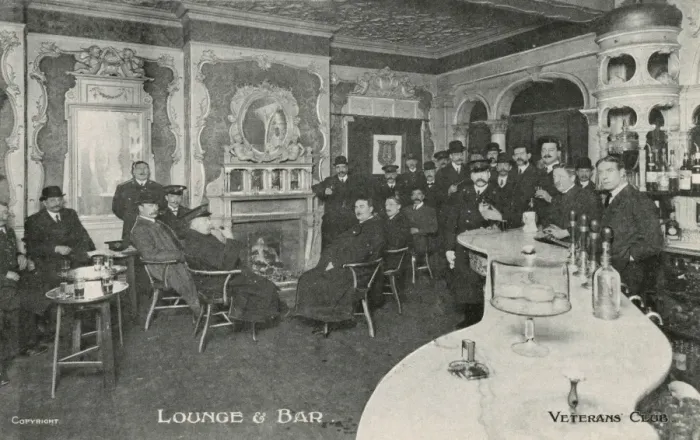 Framed Print : Lounge and Bar, Veterans Club, Hand Court, Holborn, London Framed Print : Lounge and Bar, Veterans Club, Hand Court, Holborn, London