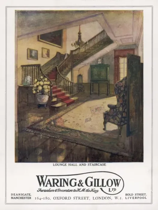Framed Print : Lounge and Hallway 1916 Framed Print : Lounge and Hallway 1916