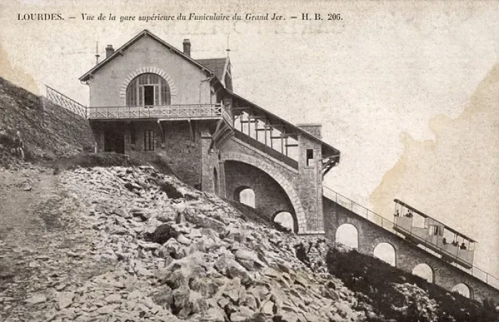 Framed Print : Lourdes, Frances - Funicular Railway - Grand Jer Framed Print : Lourdes, Frances - Funicular Railway - Grand Jer