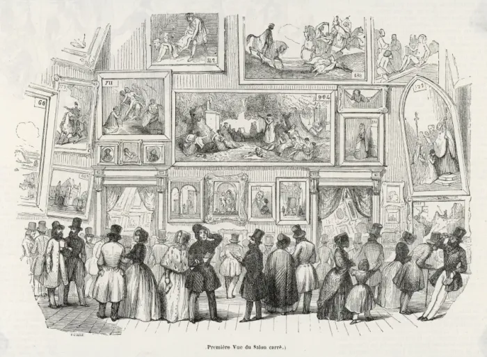 Framed Print : LOUVRE SALON 1843 - 3